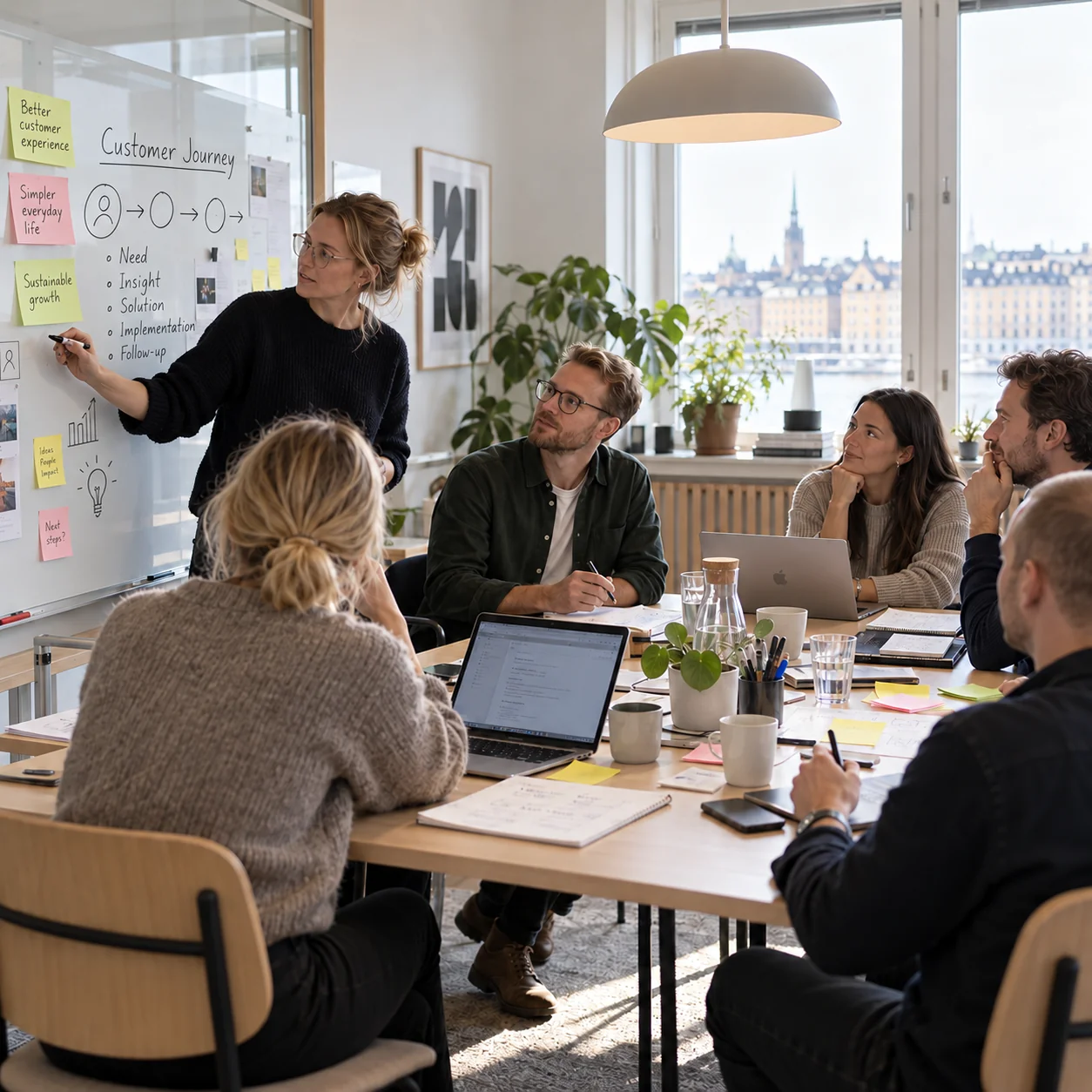 Workshop around a whiteboard